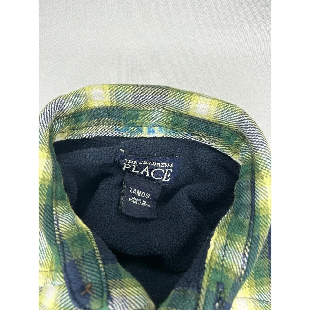 The Children's Place 24 Mos Plaid Flannel Shirt Jacket Fleece Lined Kids